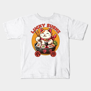 Maneki Neko Sushi lover Kids T-Shirt